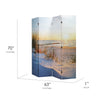 Double-Sided Baltic Sea Beach Sunrise Canvas Room Divider, 4 Panels, 70" H x 63" L